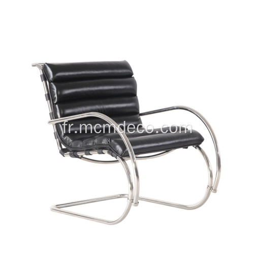 Réplique en fauteuil MR moderne en cuir noir